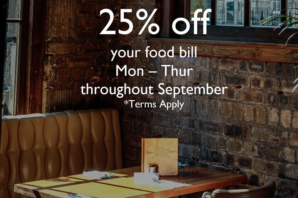25% Off Your Food Bill